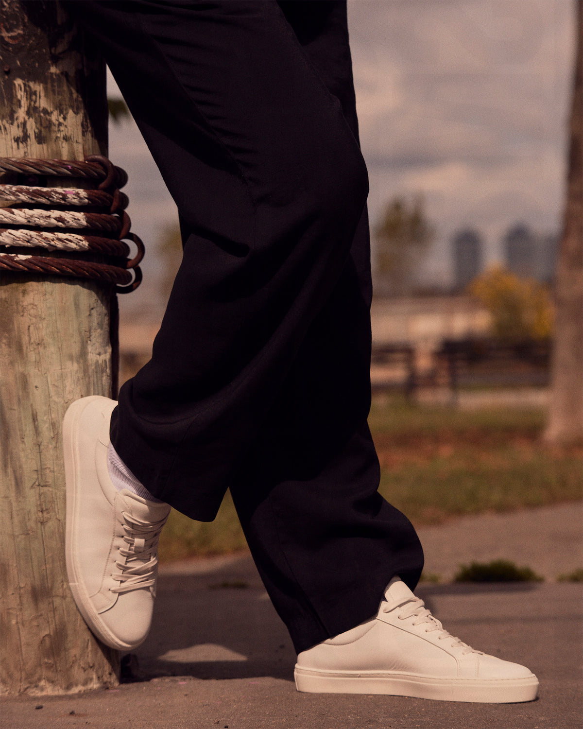 Steve Madden BONDD White Leather Low-Top Men's Sneaker