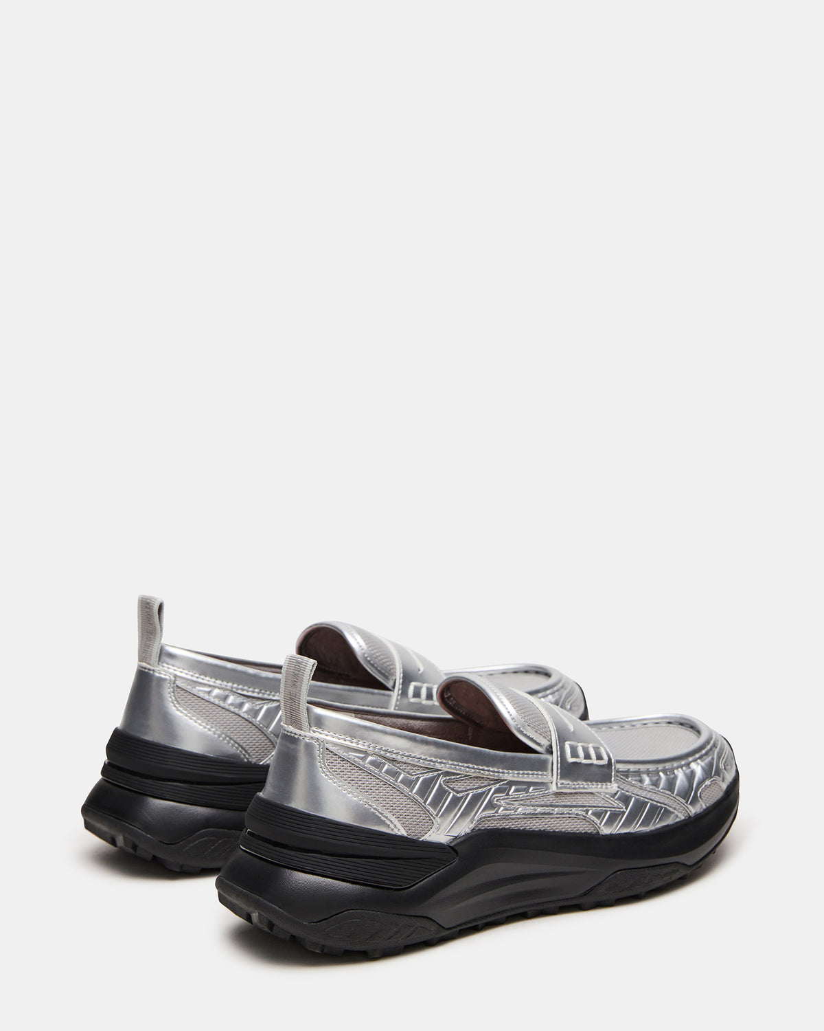 Steve Madden PARRISH Silver Low-Top Slip-On Men's Sneaker