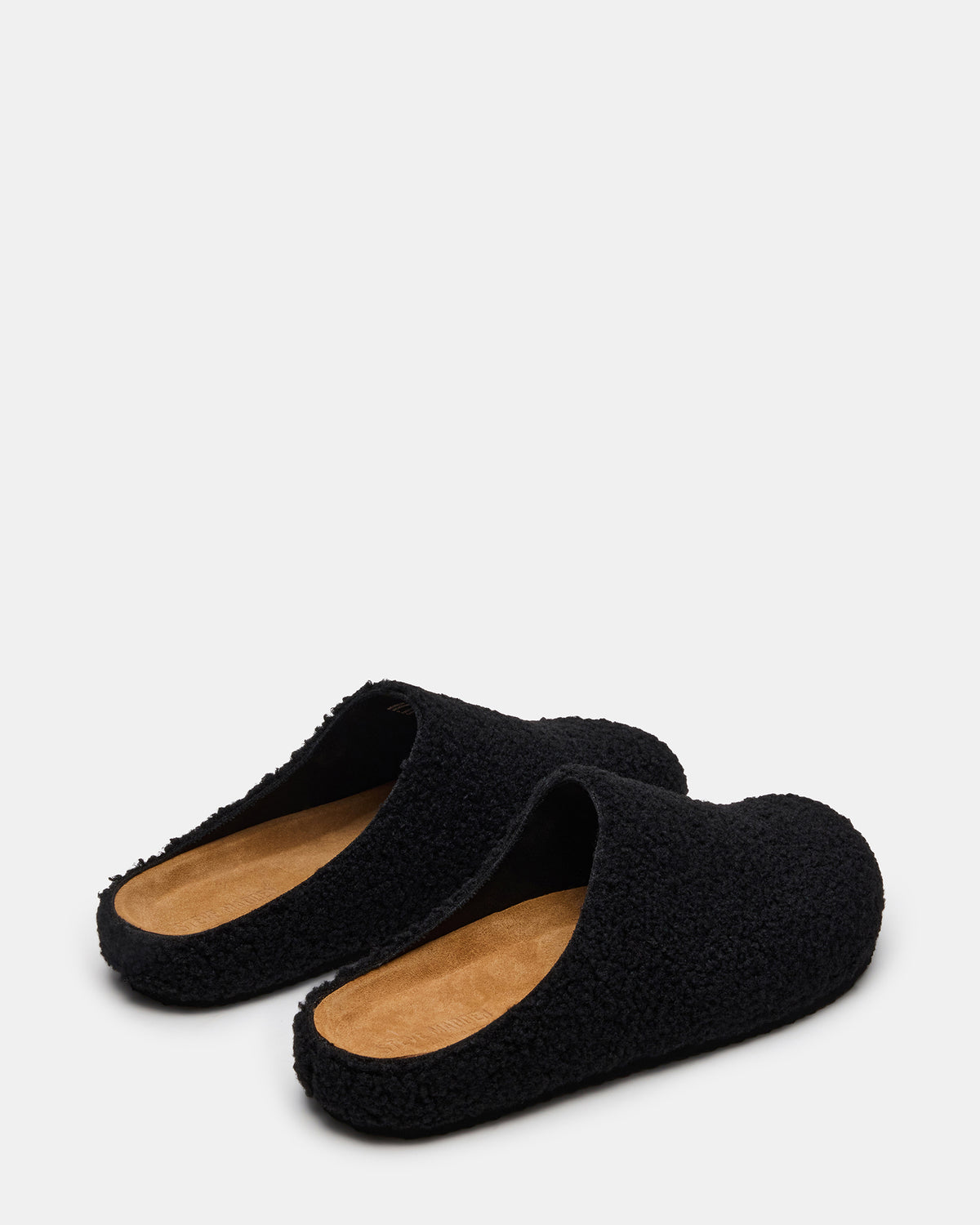 Steve Madden WENDELIN Black Faux Shearling Footbed Slip-On Men's Casual Clog