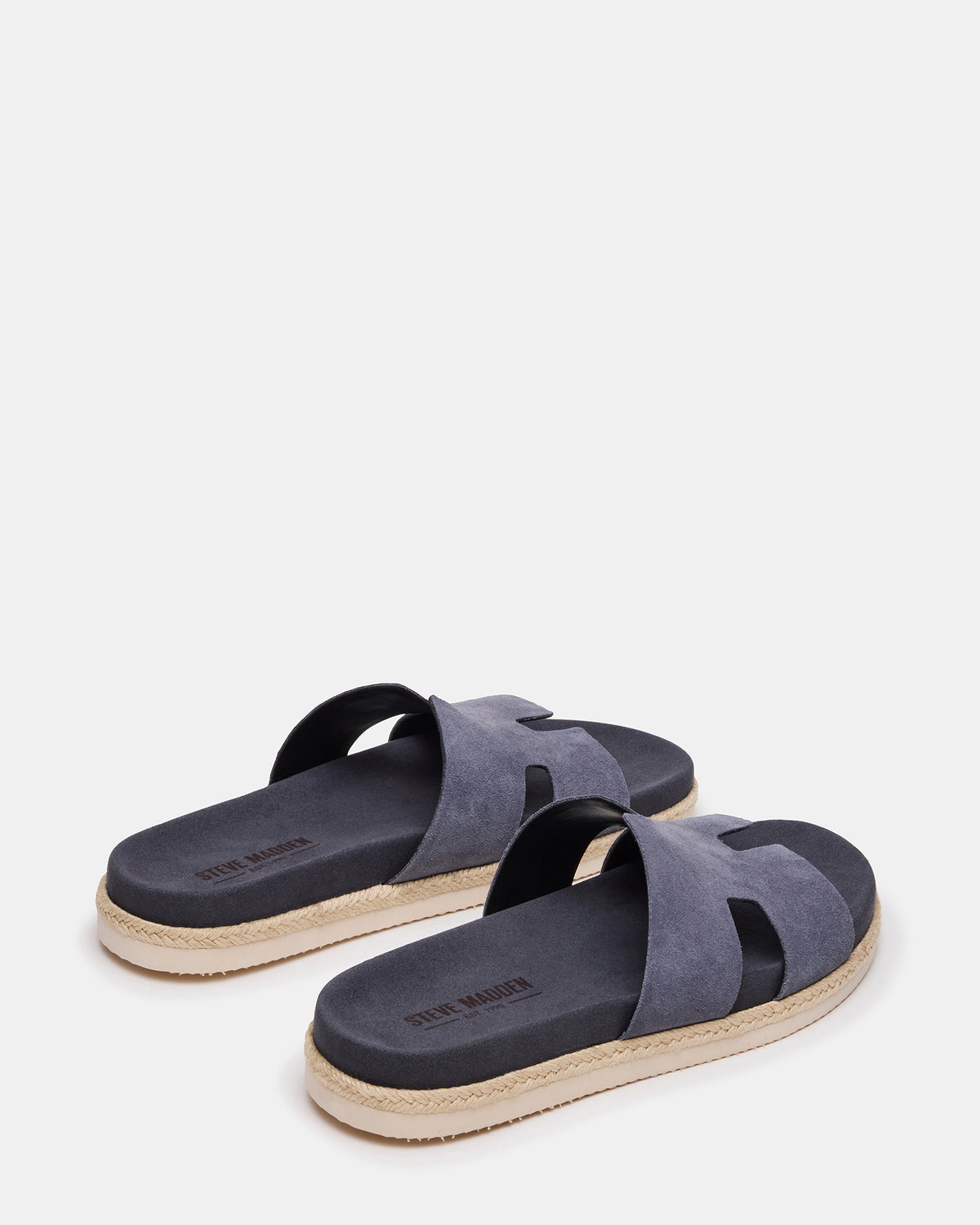 Steve Madden MERRICK Grey Suede Footbed Slide Men's Sandal