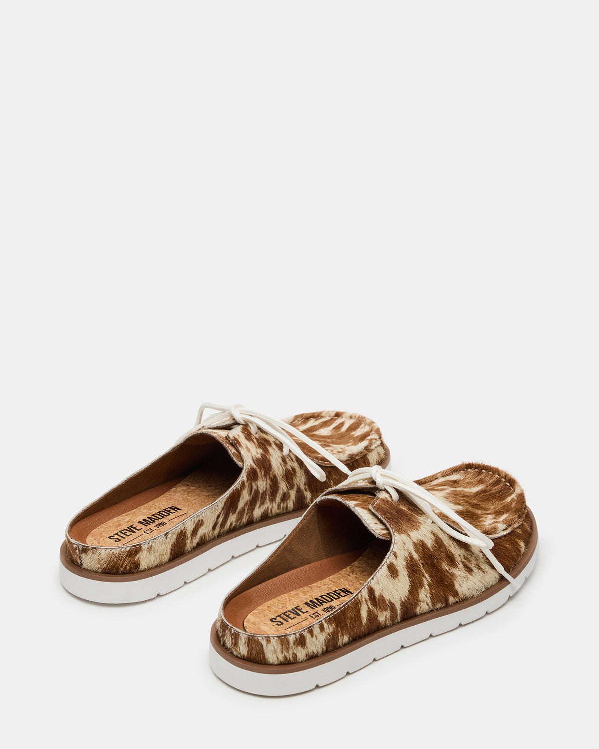 Steve Madden SAILOR Brown White Slip-On Laces Footbed Men's Casual Shoe