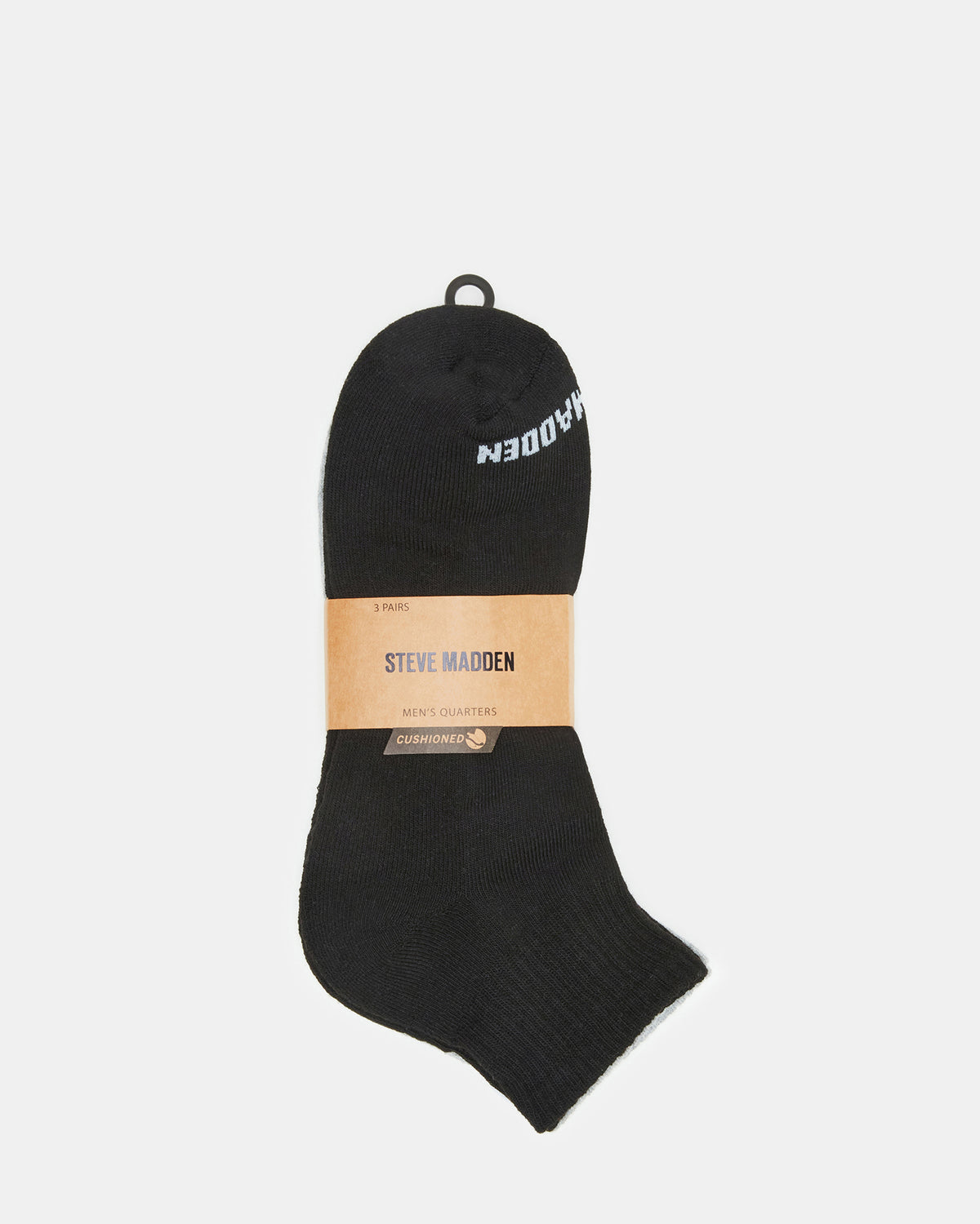 Steve Madden SPORT CUSHION QUARTER SOCKS BLACK/WHITE | Men's Sport Quarter Socks