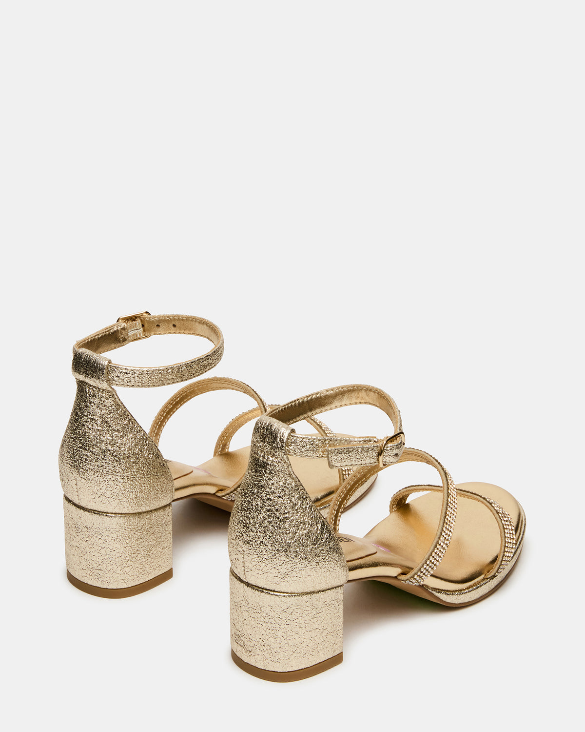 Steve Madden Kids' SIZZLE Gold Girls' Strappy Block Heel