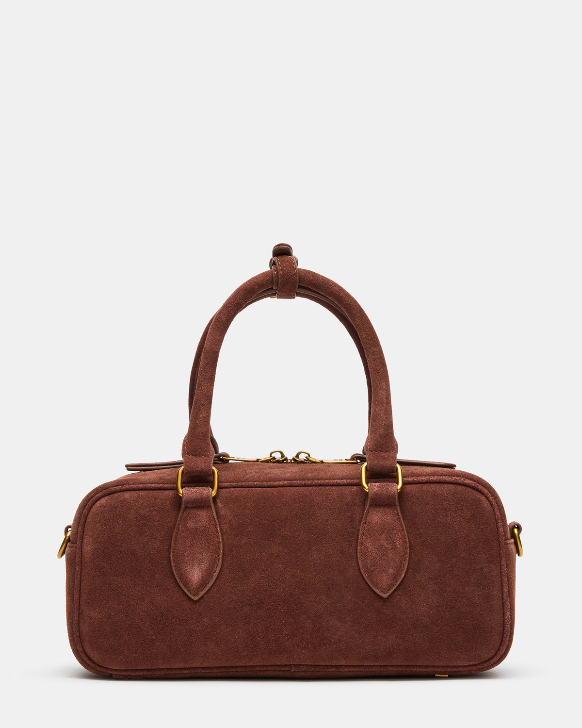 Steve Madden MERIT Bag Chestnut Suede Top-Handle Satchel Crossbody Handbag