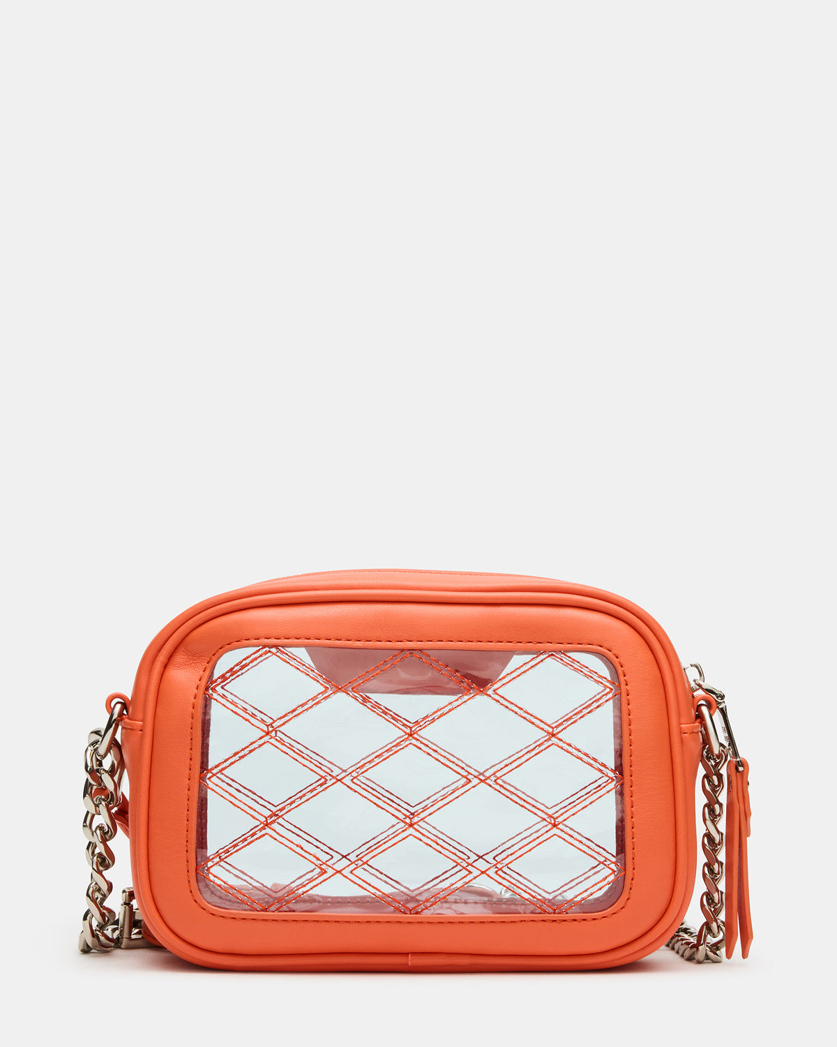 Steve Madden JELLY Bag Orange Clear Camera Crossbody Handbag