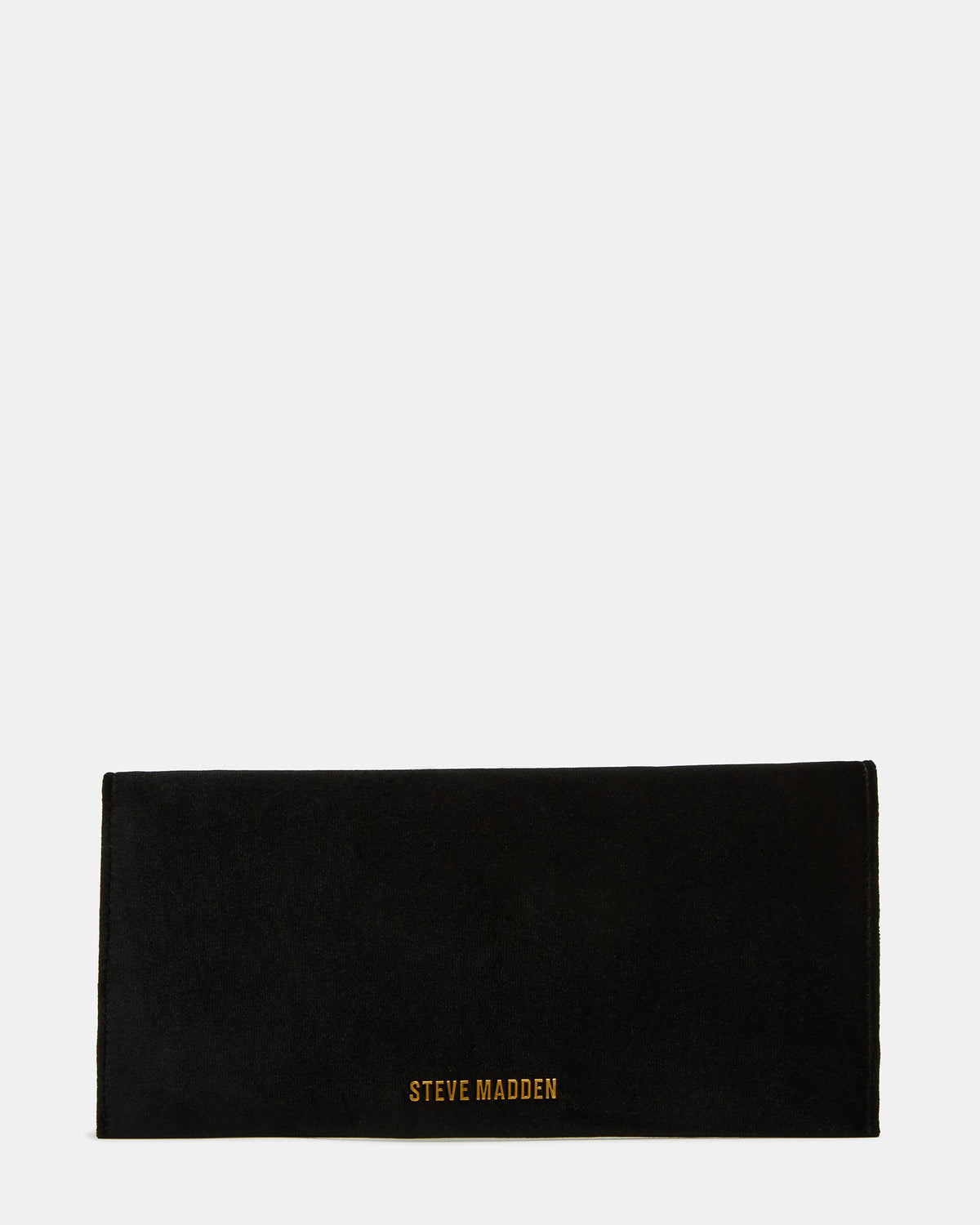 Steve Madden SMOOTH Bag Black Velvet Envelope Logo Crossbody Clutch Handbag