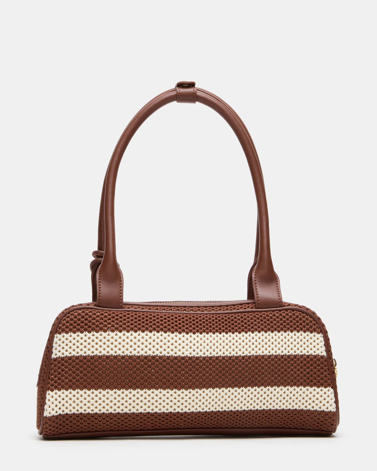 Steve Madden LAGUNE Bag Chocolate Multi Elongated Straw Shoulder Strap Handbag