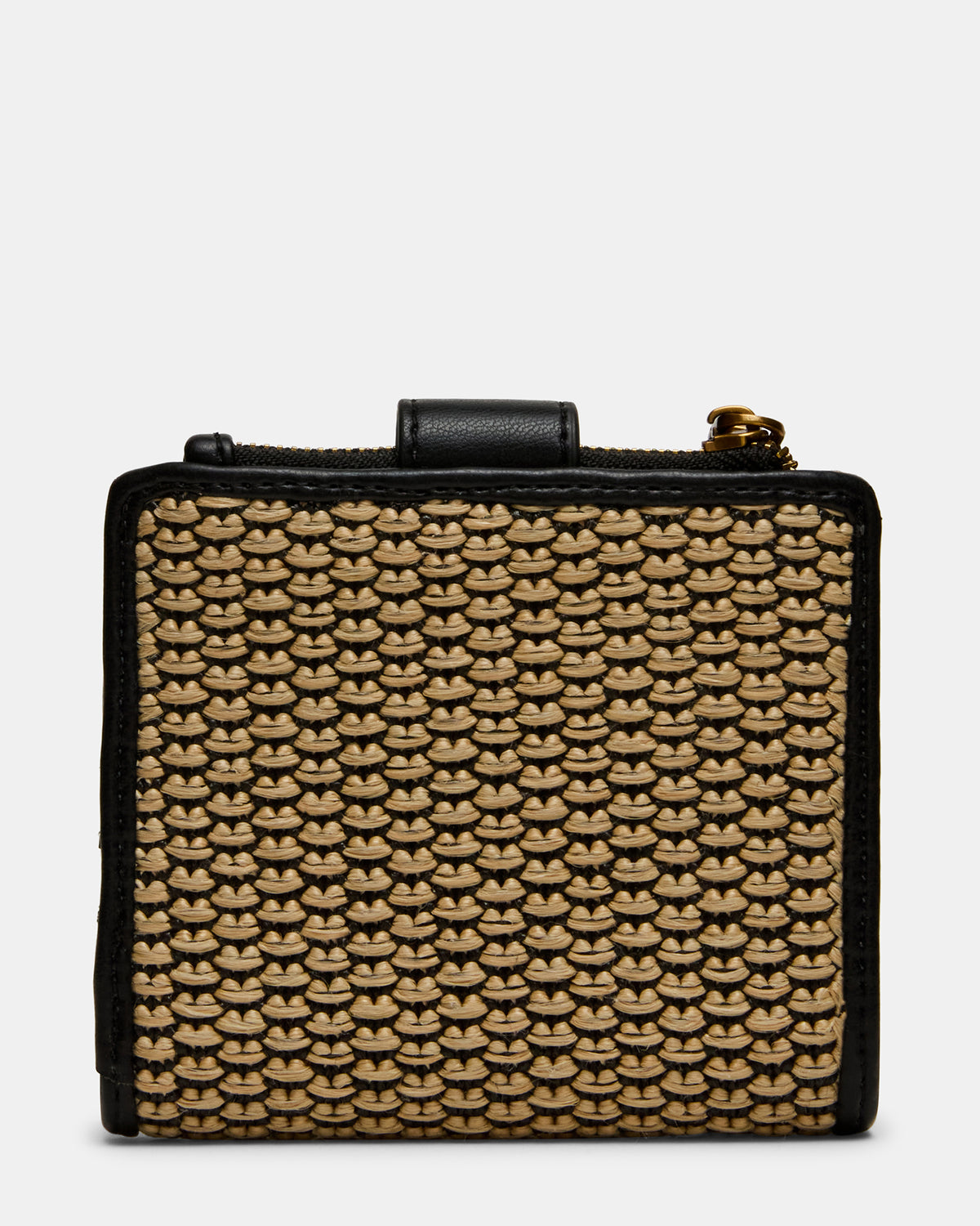Steve Madden JEM STRAW Black Natural Bifold Wallet