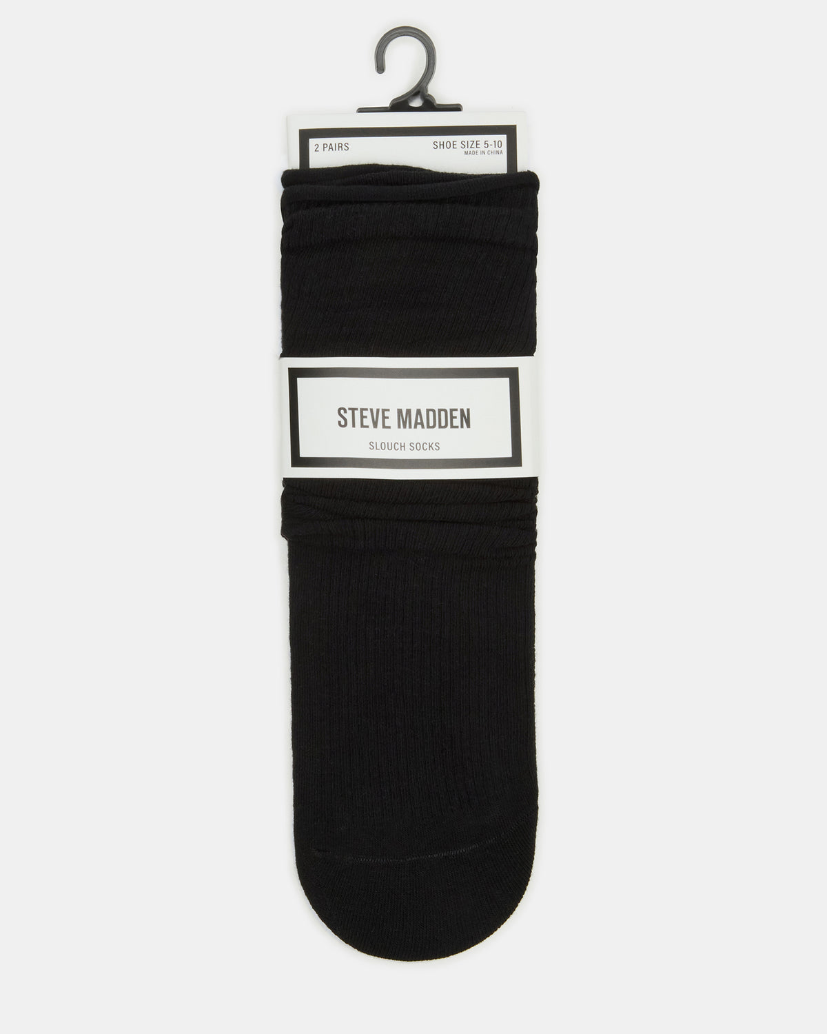 Steve Madden 2 PACK SLOUCHY CREW SOCKS BLACK WHITE Scrunch Socks