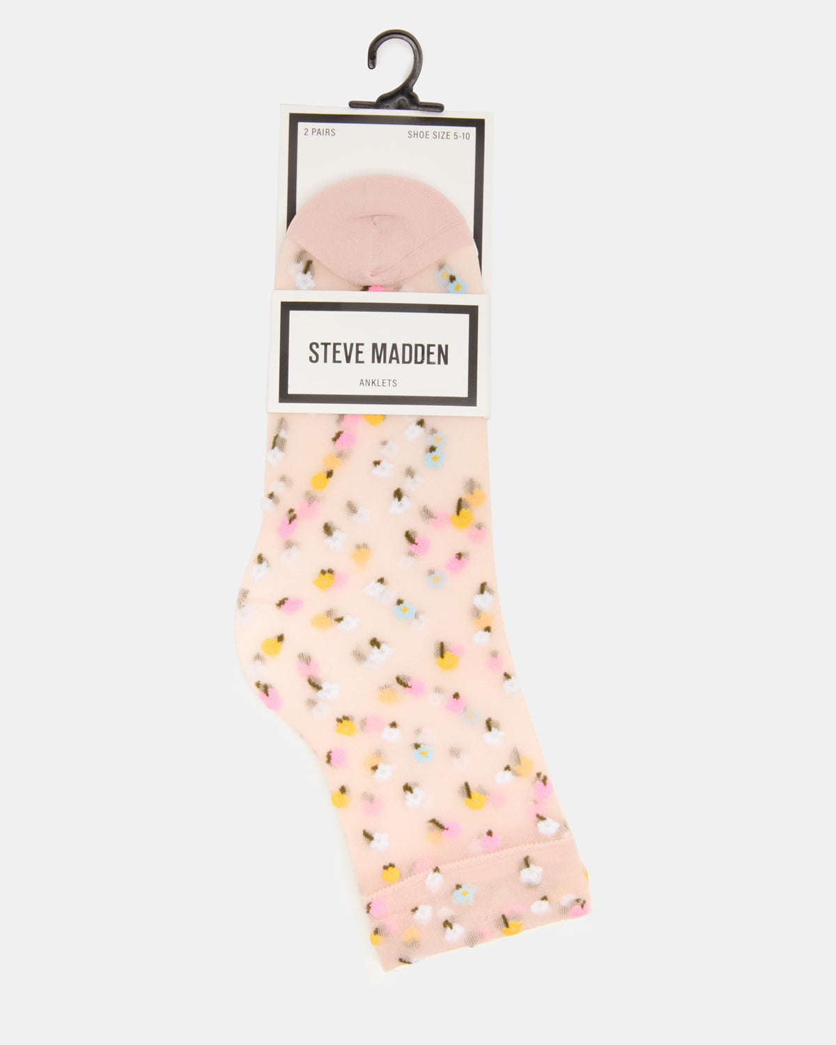 Steve Madden 2 WILDFLOWER PACK TULLE SOCKS BLUSH Women's Anklet Socks