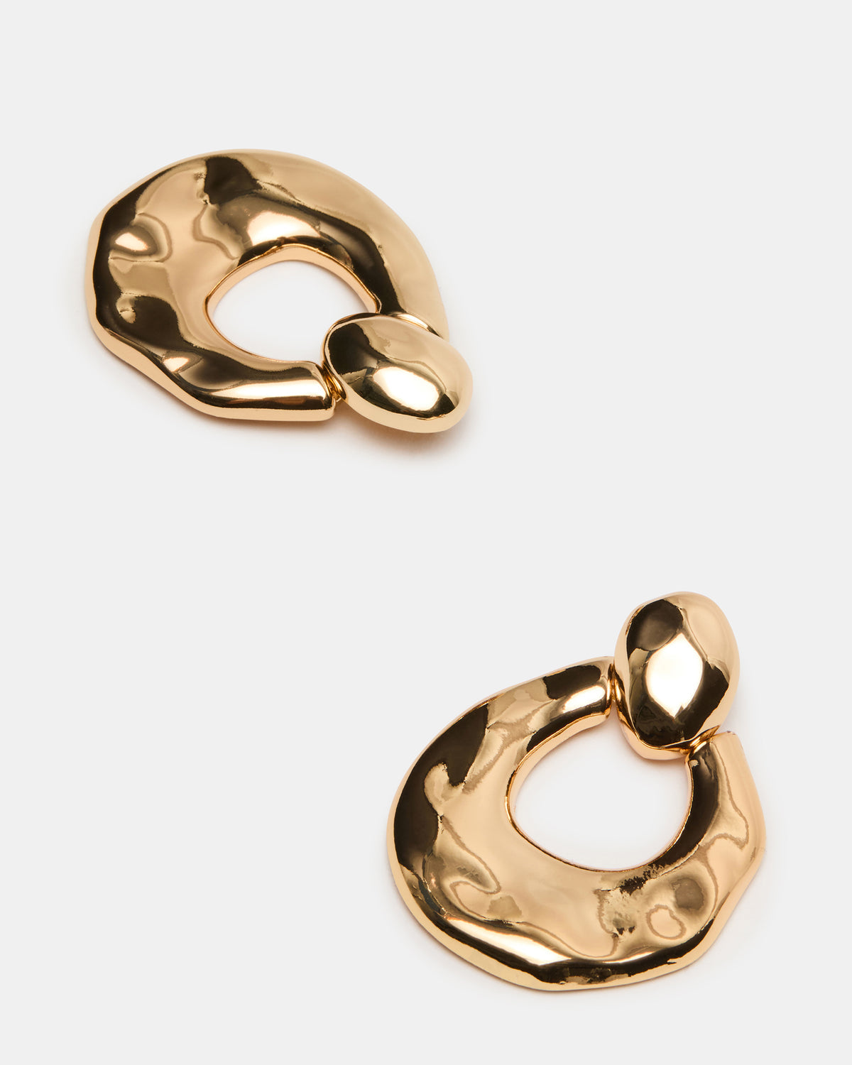 Steve Madden DOOR KNOCKER EARRINGS GOLD Women's Gold Finish Door Knocker Large Earrings