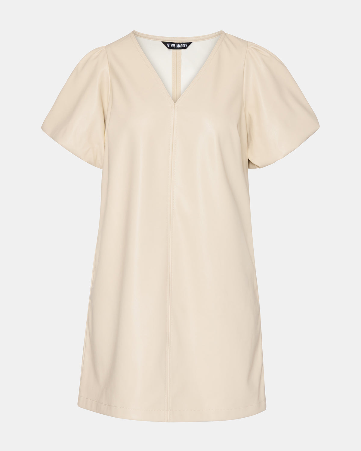 Steve Madden TILLY Bone Short-Sleeved Faux Leather Women's Dress