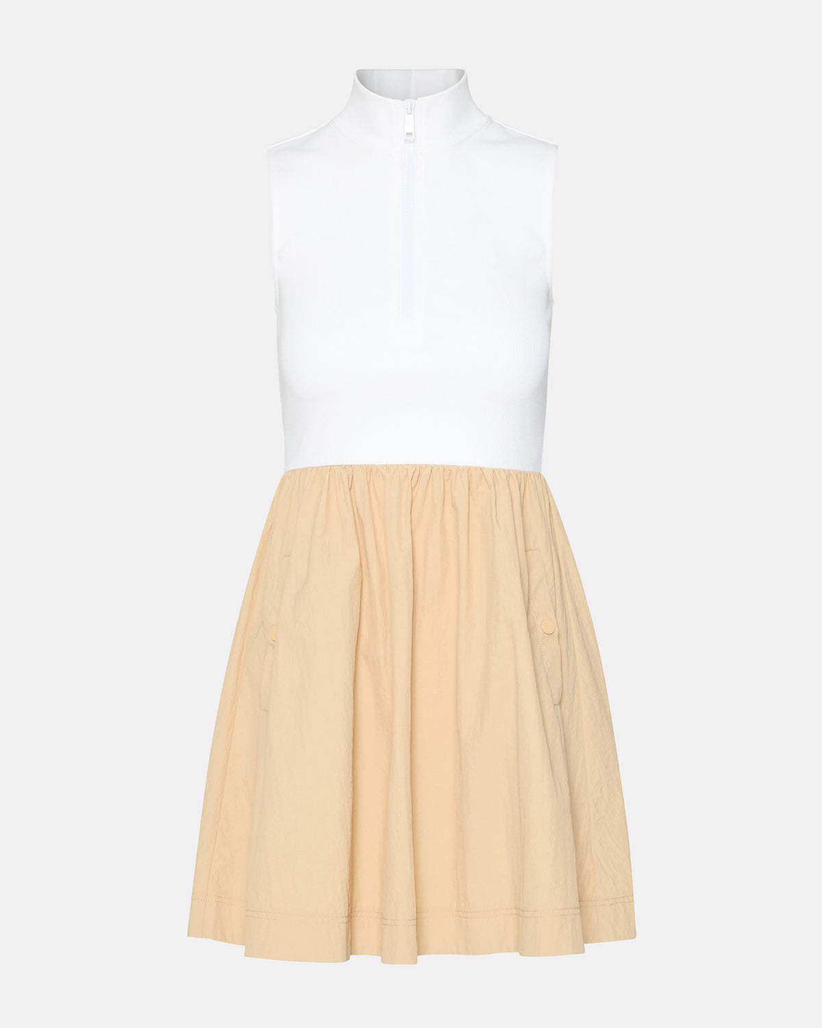 Steve Madden LYON Taupe Women's Collared Sleeveless Flowy Dress