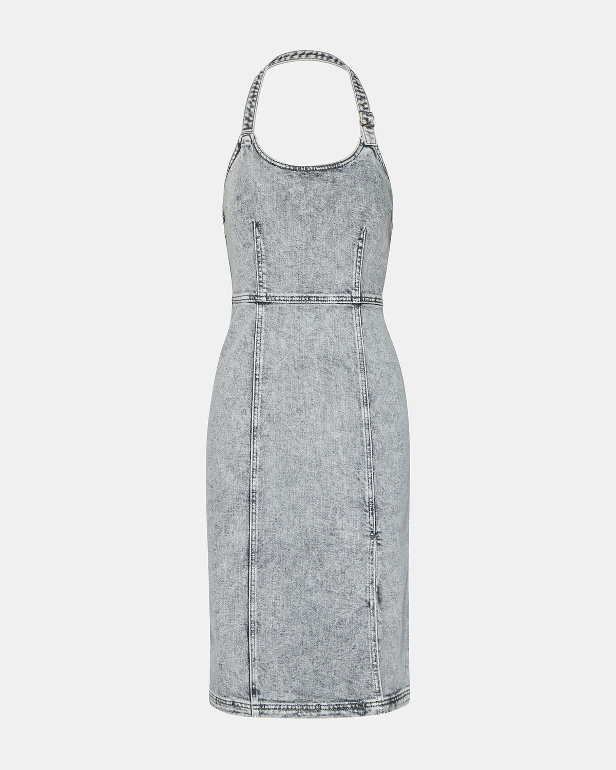 Steve Madden GIA Light Grey Women's Denim Midi Dress