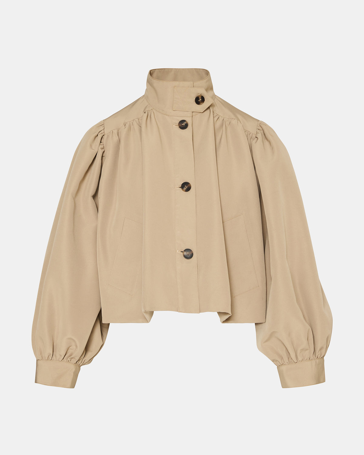 Steve Madden DEEDEE Tan Long-Sleeved Button-Up Collared Women's Jacket