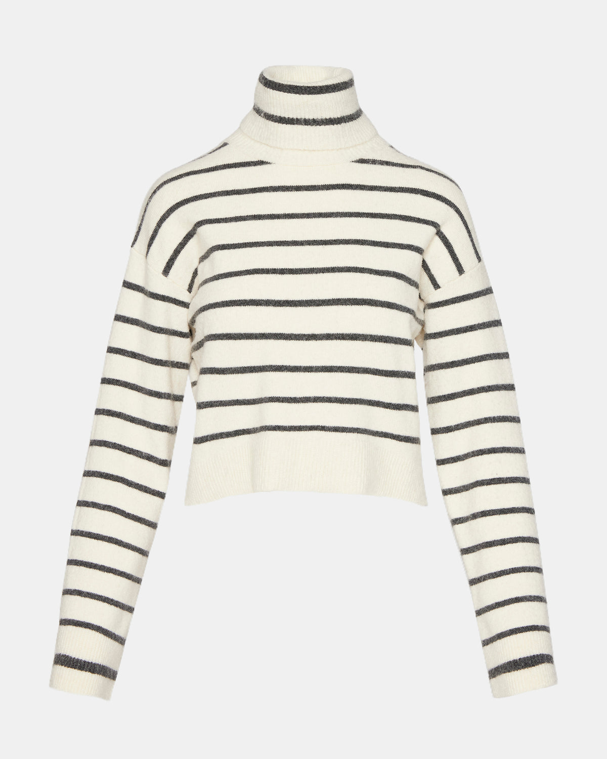 Steve Madden NARSHA Black/White Women's Turtleneck Stripe Sweater