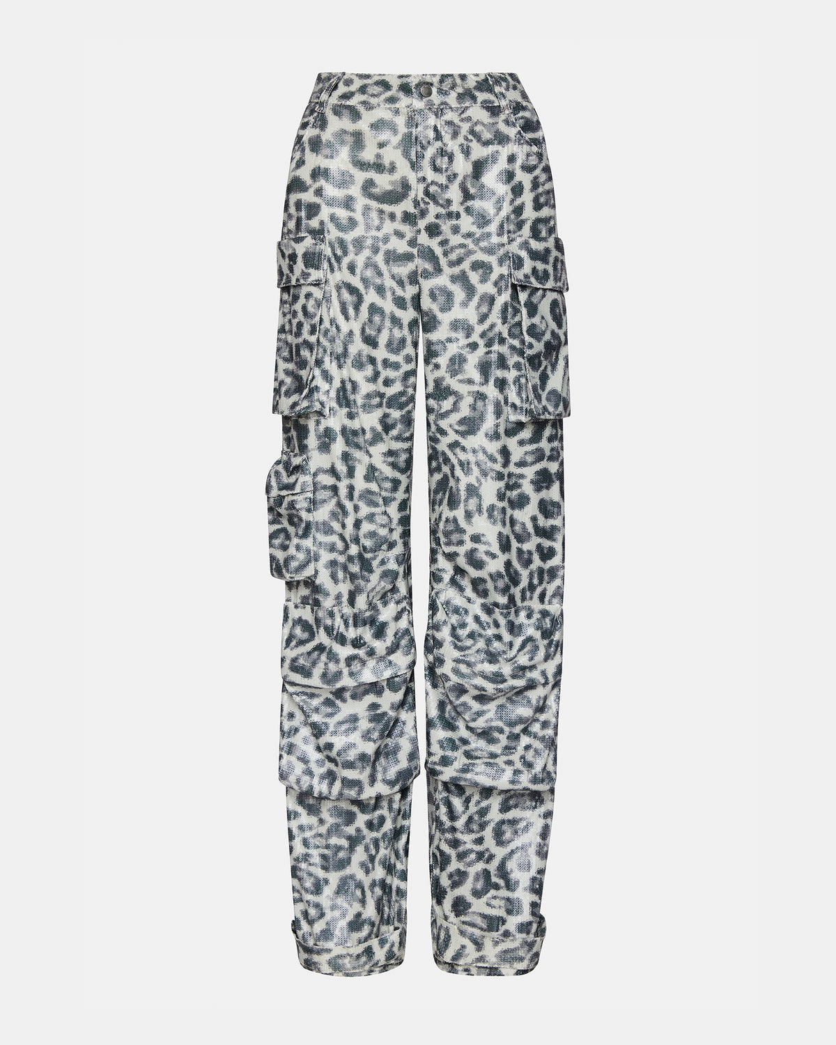 Steve Madden DUO Leopard Sequin Women's Utility Cargo Pants