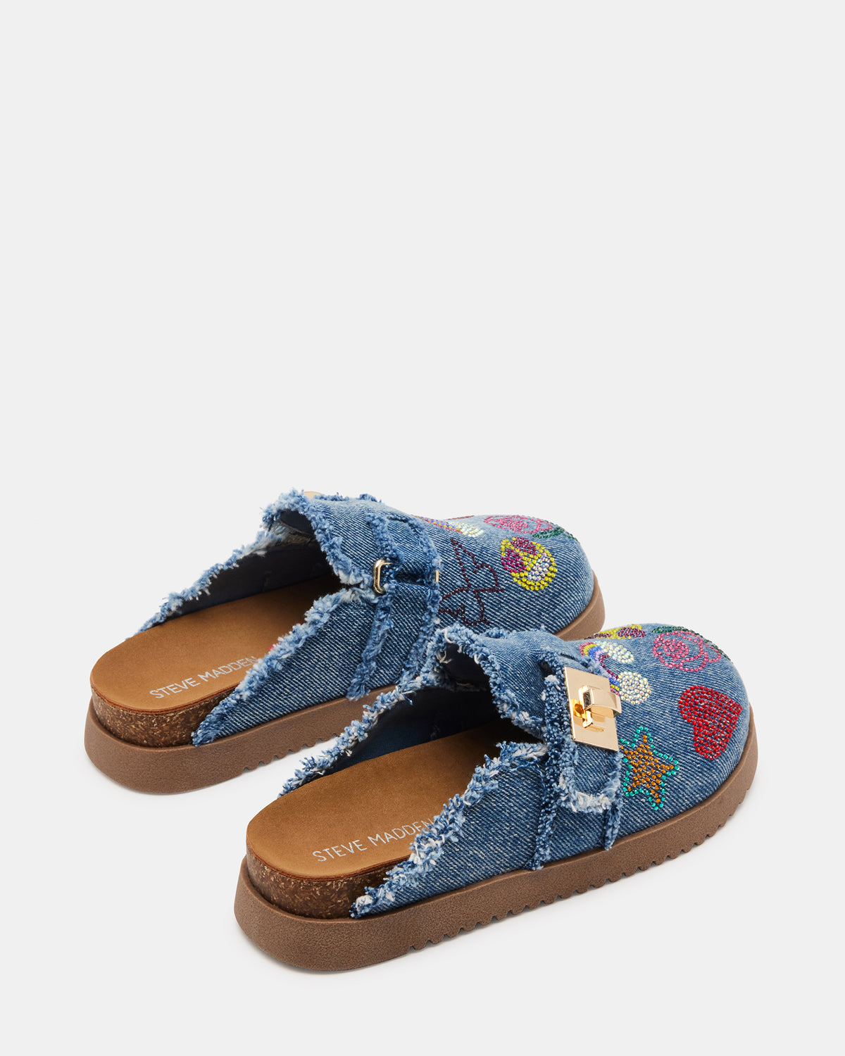 Steve Madden Kids' MONEYY Denim Multi Girls' Slip-On Clogs