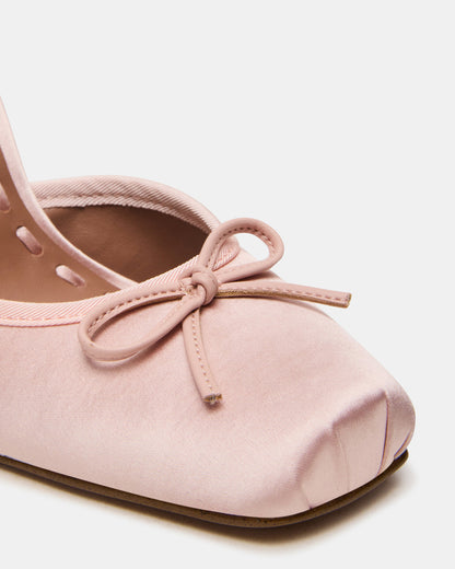 Steve Madden LARINA Pink Satin Square-Toe Stiletto Pump Lace-Up Women's Heel