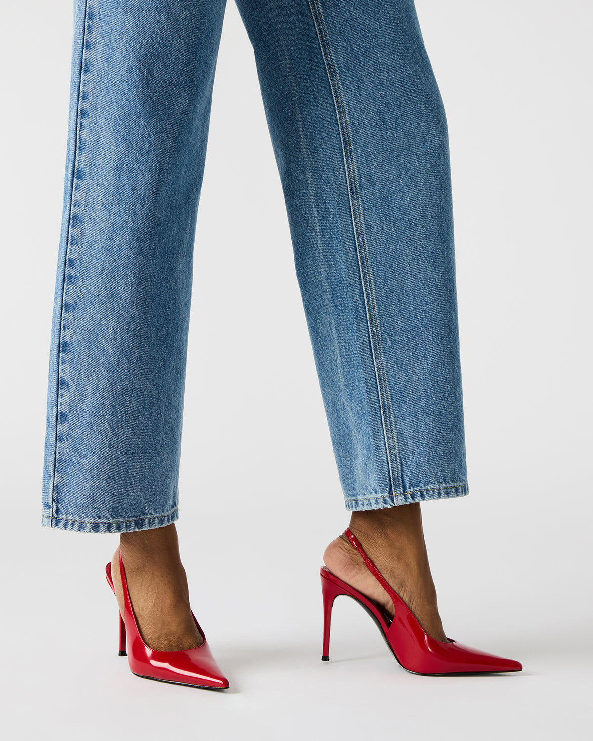 Steve Madden REYES Red Slingback Stiletto Pointed-Toe Pump Women's Heel