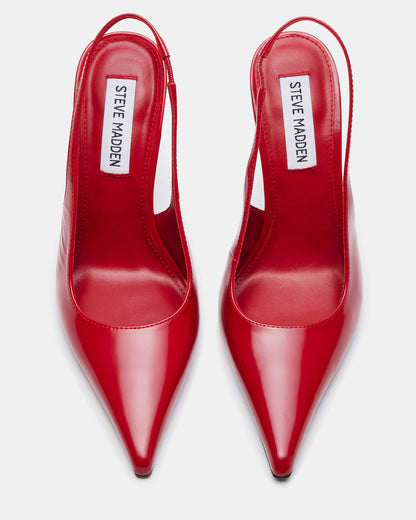 Steve Madden REYES Red Slingback Stiletto Pointed-Toe Pump Women's Heel