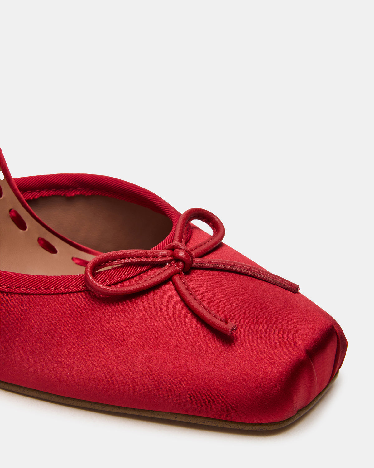 Steve Madden LARINA Red Satin Square-Toe Stiletto Pump Lace-Up Women's Heel