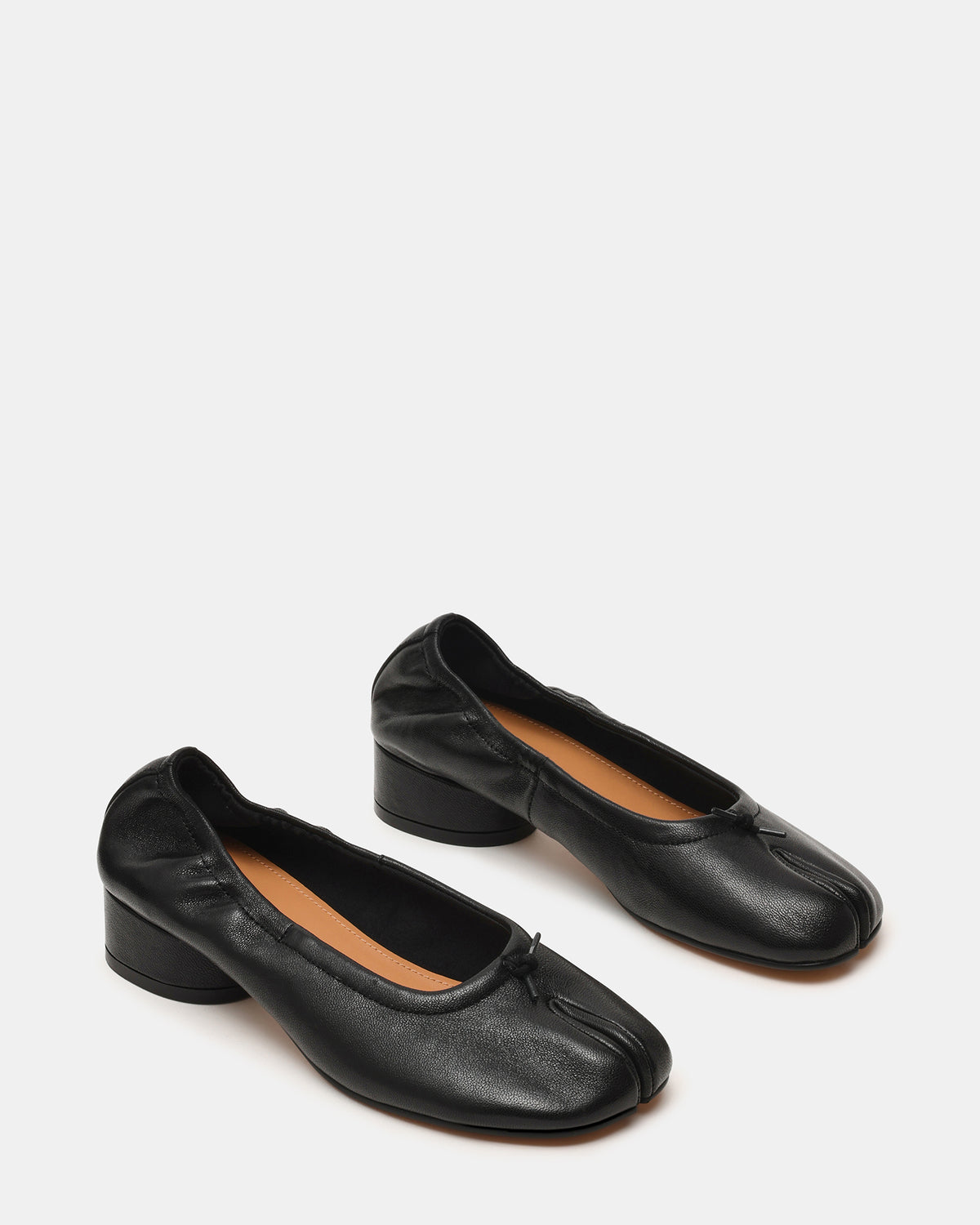 Steve Madden CYRA Black Leather Split Toe Tabi Women's Heel