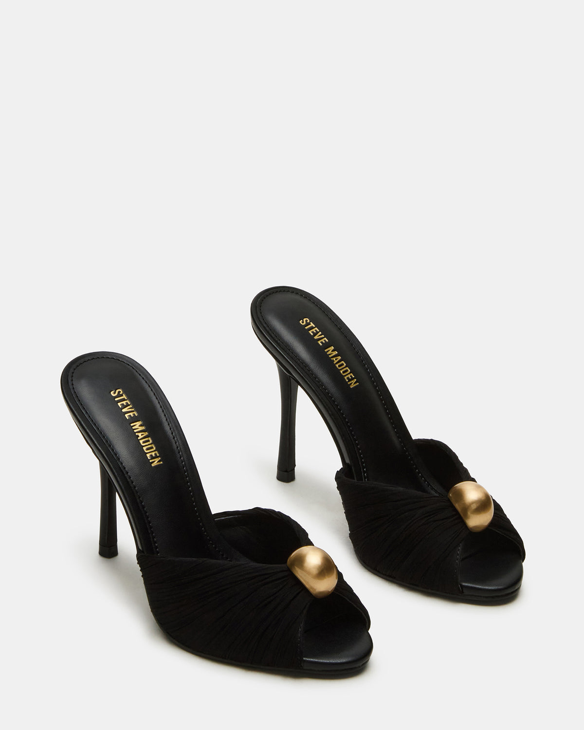 Steve Madden PRIYA Black/Gold Mule Women's Heel