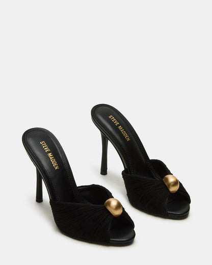Steve Madden PRIYA Black/Gold Mule Women's Heel