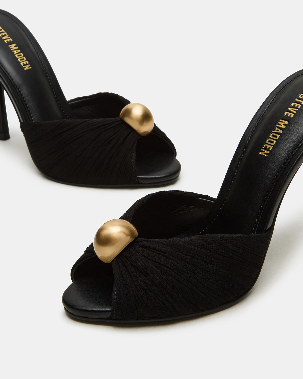 Steve Madden PRIYA Black/Gold Mule Women's Heel