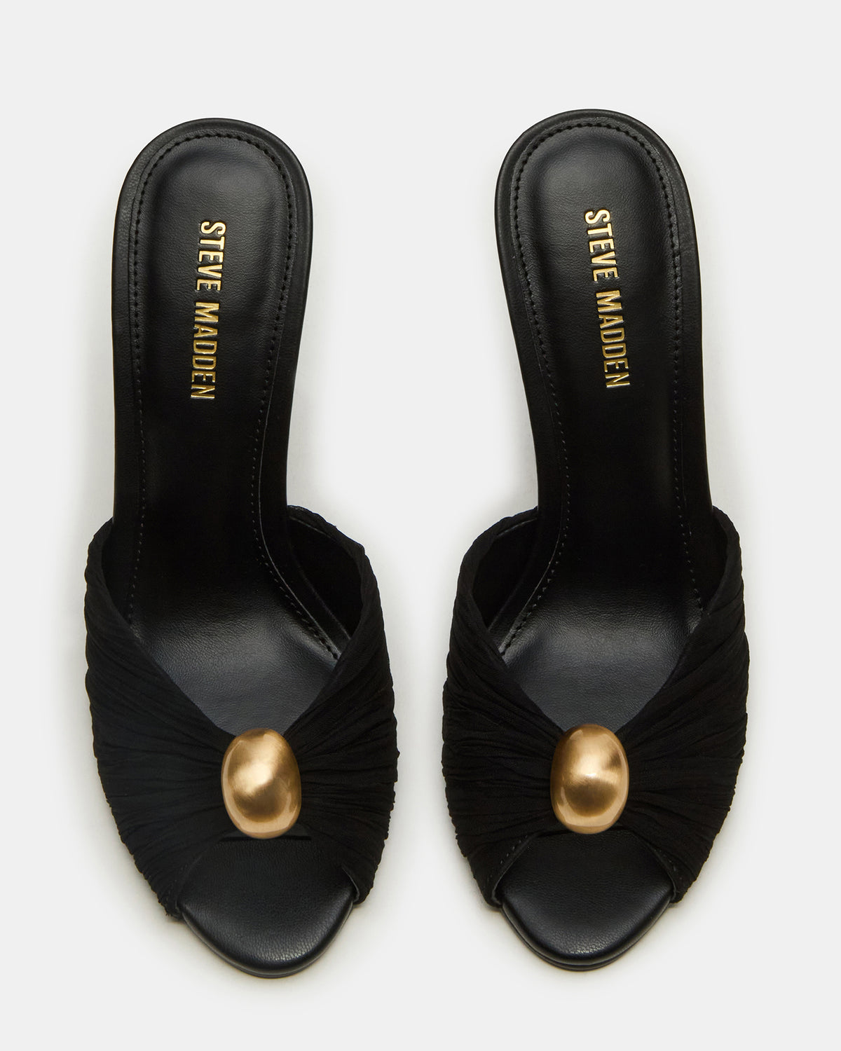 Steve Madden PRIYA Black/Gold Mule Women's Heel