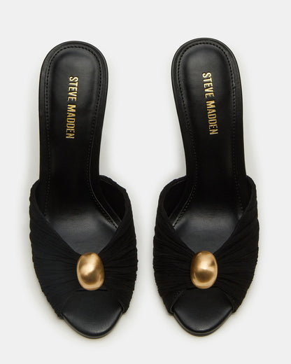 Steve Madden PRIYA Black/Gold Mule Women's Heel