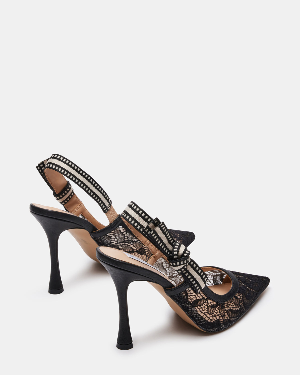 Steve Madden BRI Black Lace Slingback Pump Women's Heel