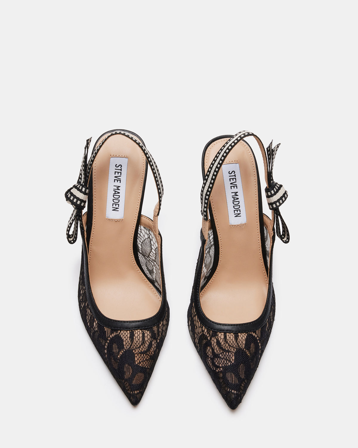 Steve Madden BRI Black Lace Slingback Pump Women's Heel