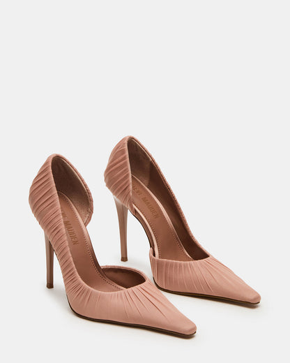 Steve Madden ELEGANT Mocha Ruched Pointed-Toe Stiletto Pump Women's Heel