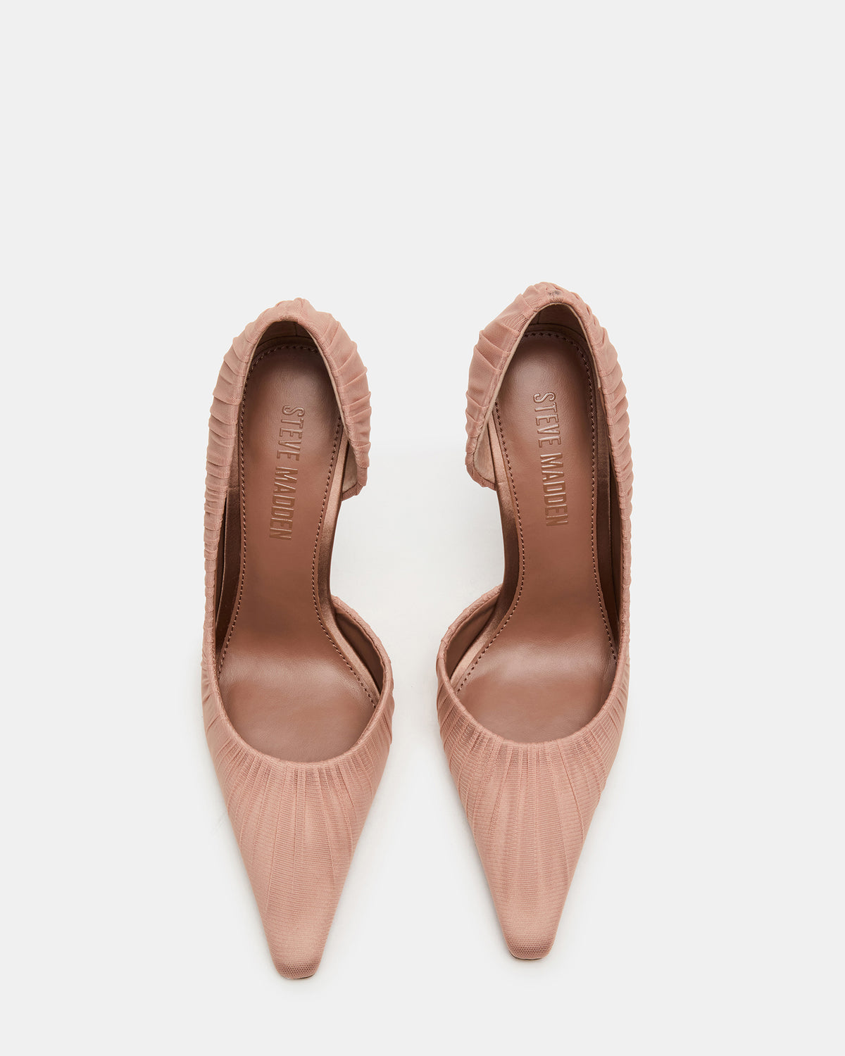 Steve Madden ELEGANT Mocha Ruched Pointed-Toe Stiletto Pump Women's Heel