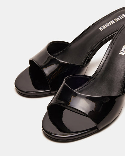 Steve Madden KENDRIX Black Leather Women's Mule Heel