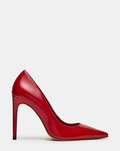Steve Madden NOIR Red Leather Pointed-Toe Stiletto Pump Women's Heels