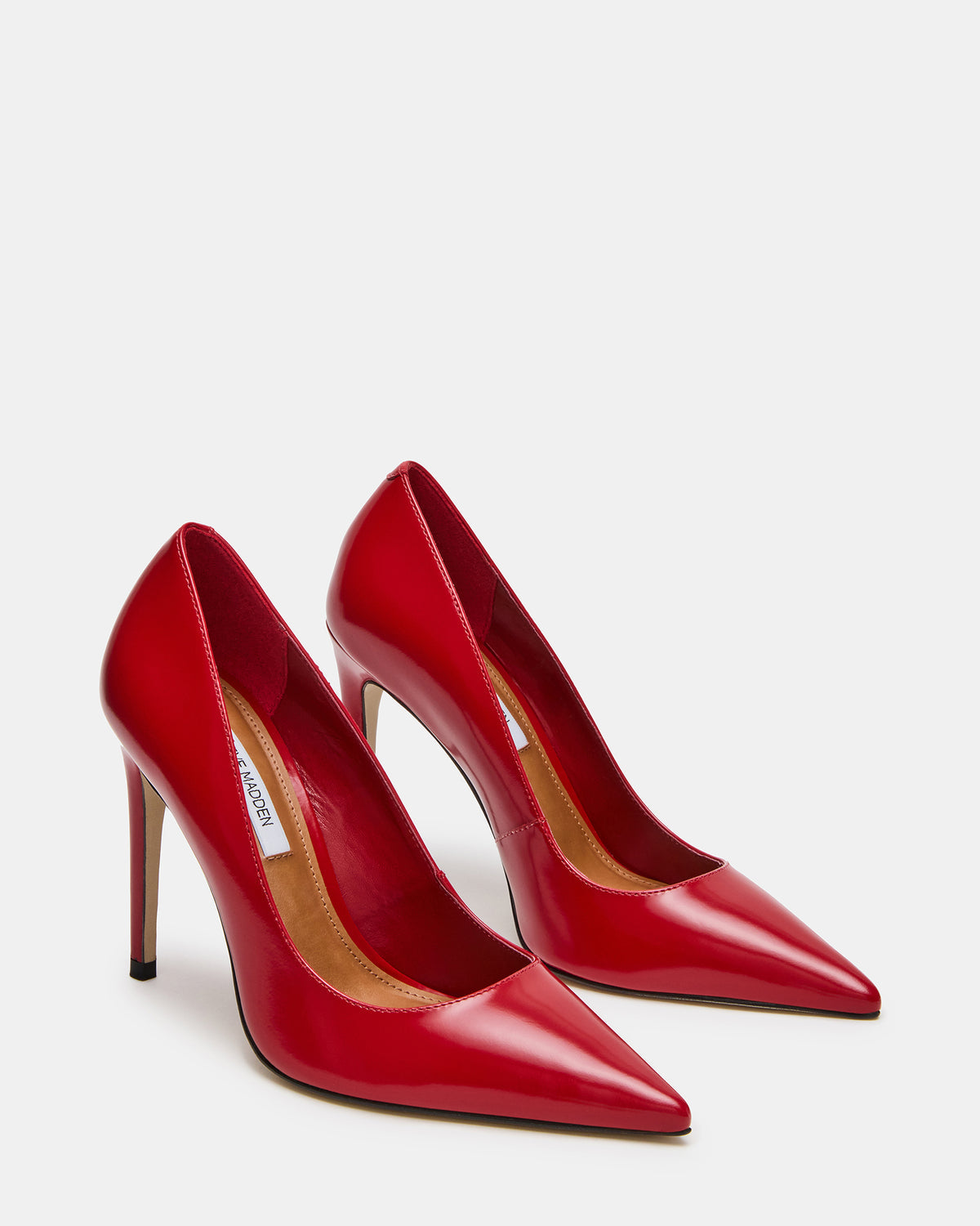 Steve Madden NOIR Red Leather Pointed-Toe Stiletto Pump Women's Heels
