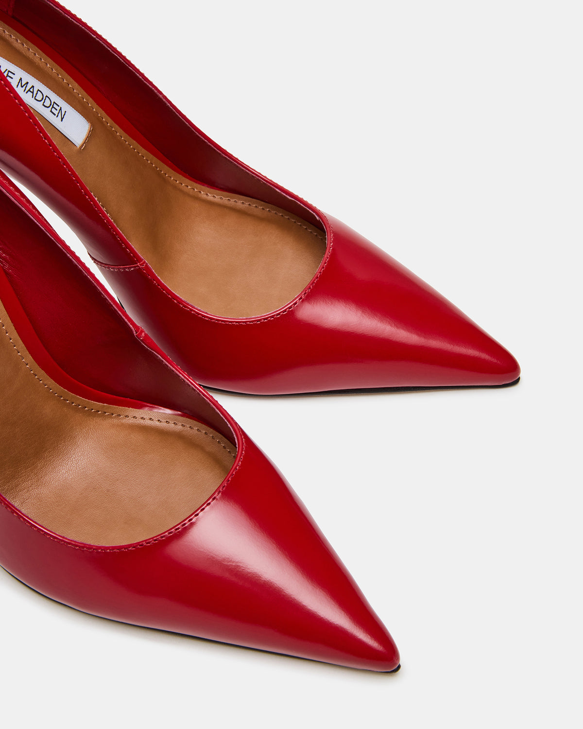 Steve Madden NOIR Red Leather Pointed-Toe Stiletto Pump Women's Heels