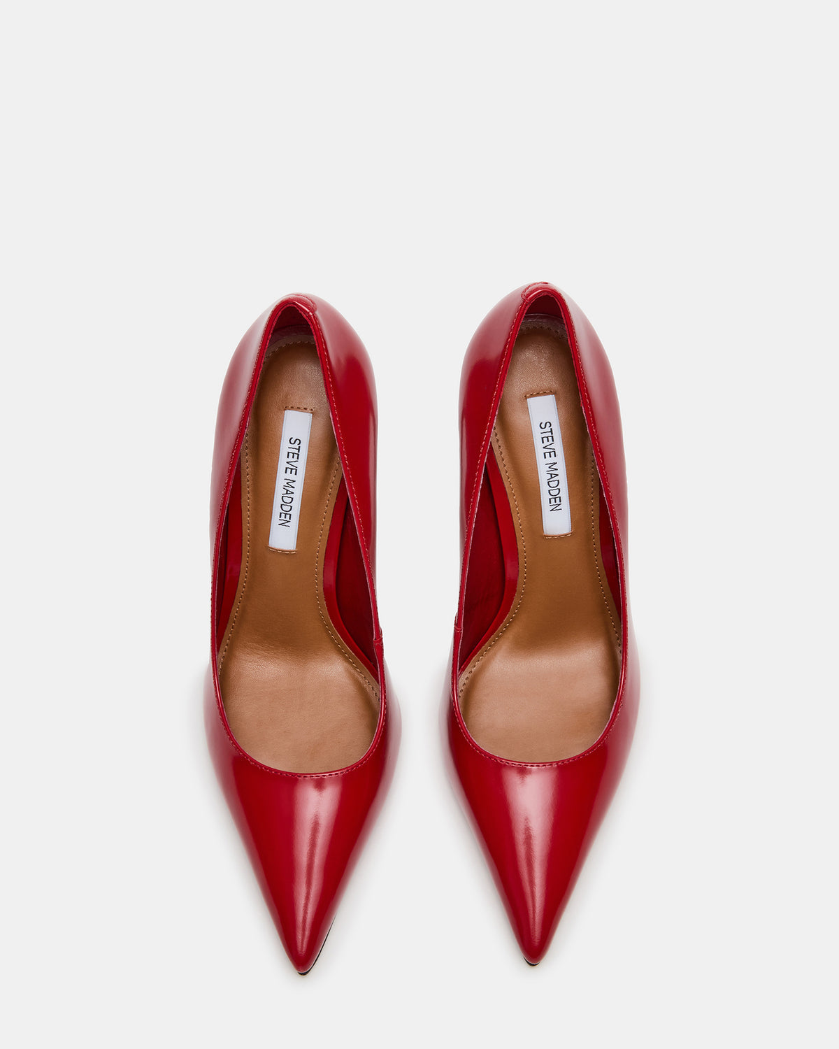 Steve Madden NOIR Red Leather Pointed-Toe Stiletto Pump Women's Heels