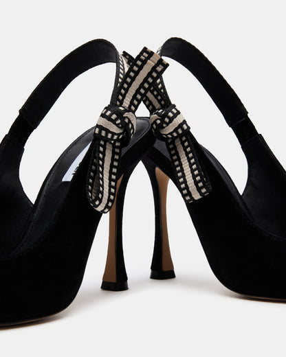 Steve Madden BRI Black Suede Slingback Pump Women's Heel