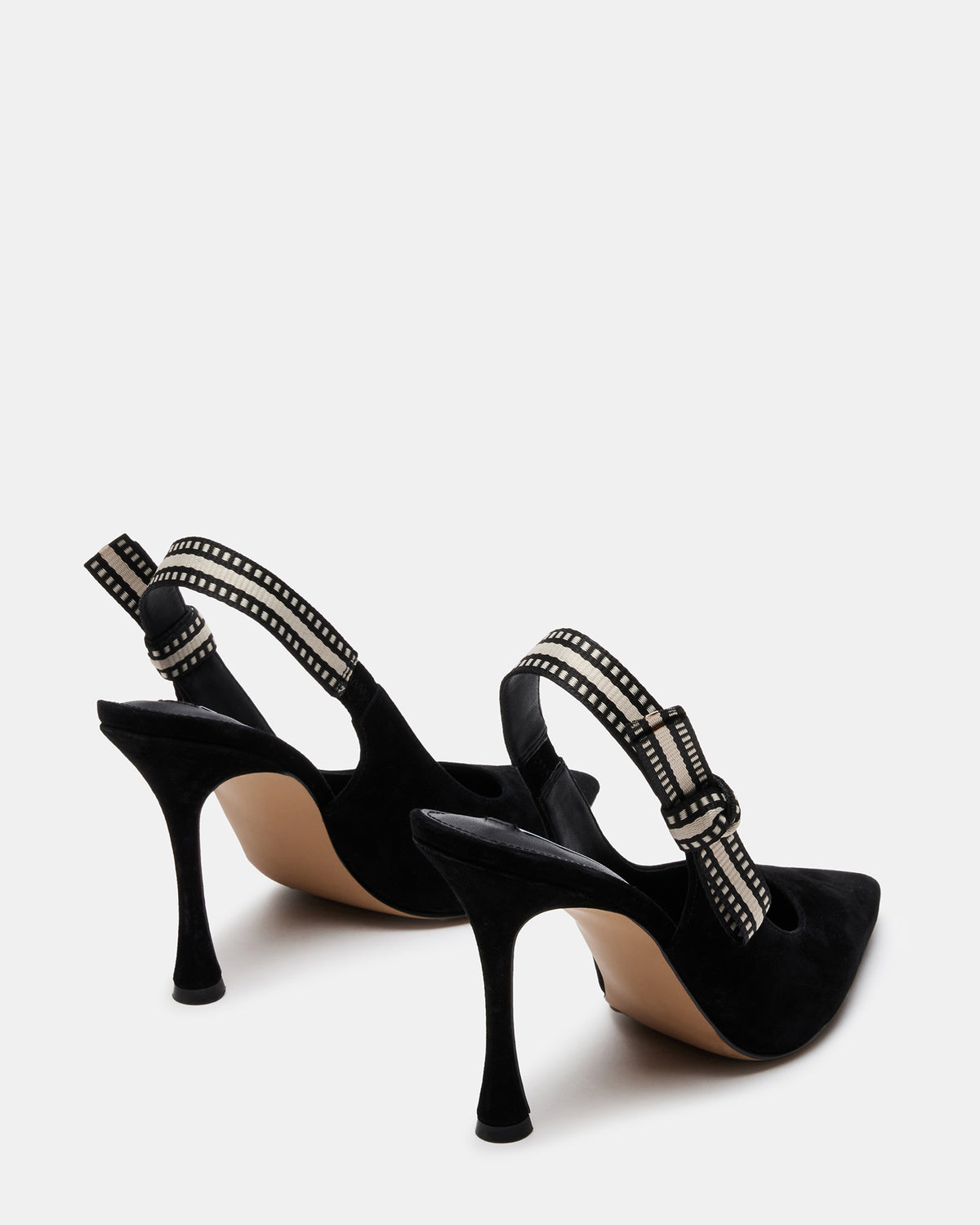 Steve Madden BRI Black Suede Slingback Pump Women's Heel