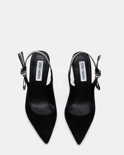 Steve Madden BRI Black Suede Slingback Pump Women's Heel