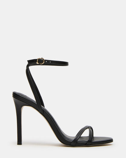 Steve Madden JYPSEY Black Leather Strappy Stiletto Women's Heel