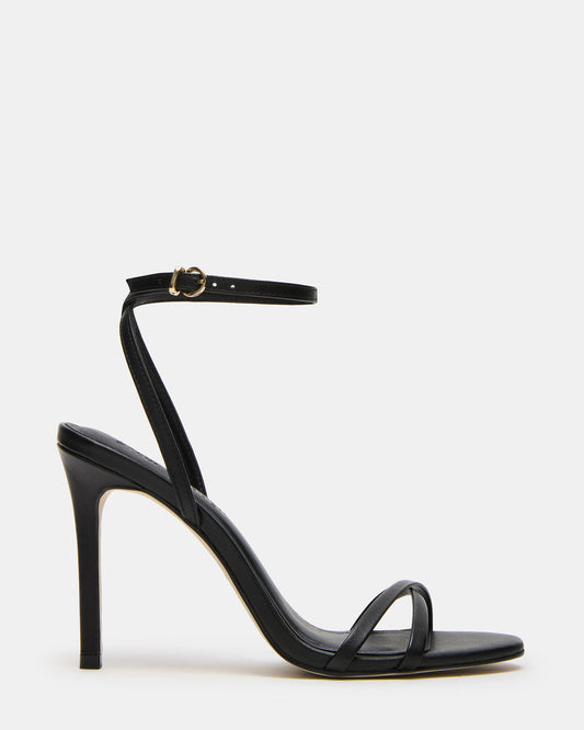 Steve Madden JYPSEY Black Leather Strappy Stiletto Women's Heel