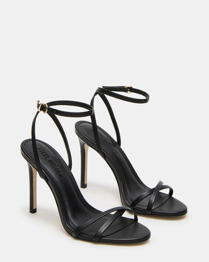 Steve Madden JYPSEY Black Leather Strappy Stiletto Women's Heel