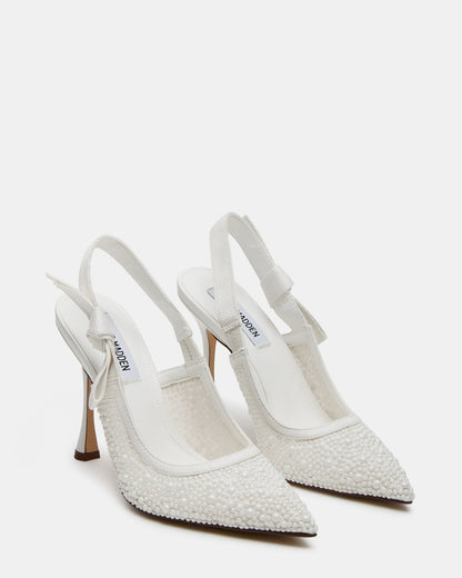 Steve Madden BRI White Lace Slingback Pump Women's Heel