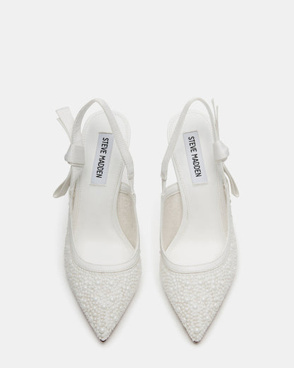 Steve Madden BRI White Lace Slingback Pump Women's Heel