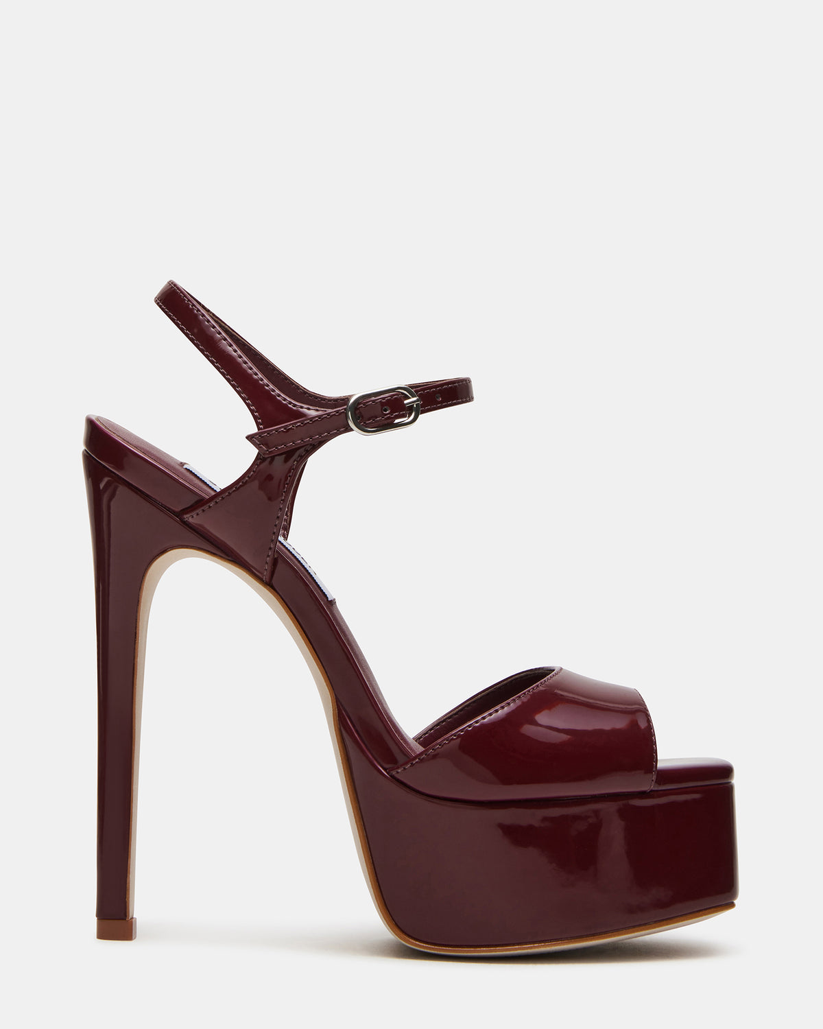 Steve Madden COLOGNE Wine Patent Platform Stiletto Women's Heel